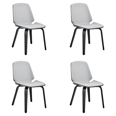 Brinley Dining Room Accent Chair Set of 4 In Gray and Black