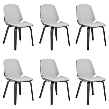 Brinley Dining Room Accent Chair Set of 6 In Gray and Black