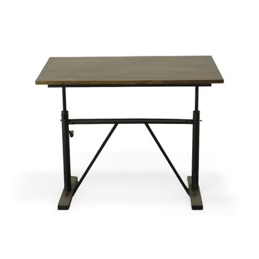 Brio Sit or Standing Adjustable Desk In Elm Top and Black Base