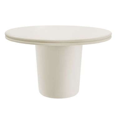 Brion 48 Inch Indoor - Outdoor Patio Concrete Round Dining Table In White