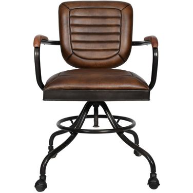 Brisbane Desk Chair In Antique Whiskey Leather
