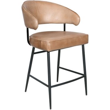 Brisbane Dover Counter Chair In Antique Ivory Leather