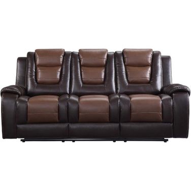 Briscoe Light And Dark Brown Double Reclining Sofa