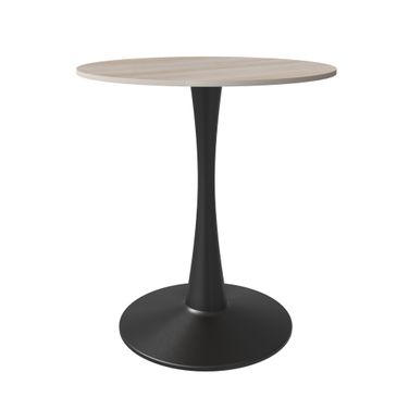 Bristol 27 Inch Round Dining Table with MDF Top In Black and Marble White