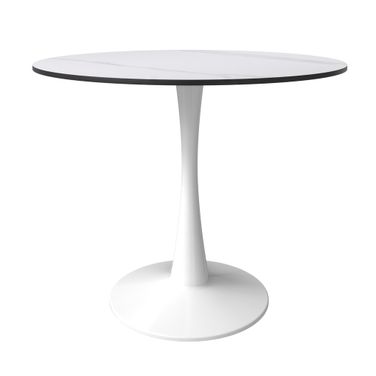Bristol 35 Inch Sintered Stone Top Round Dining Table In White
