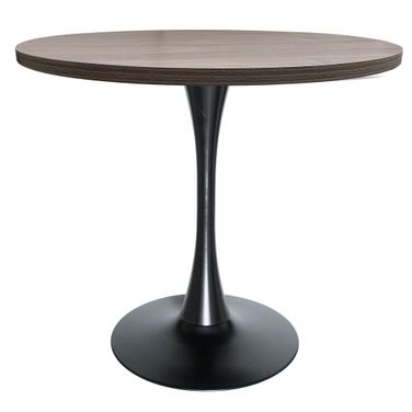 Bristol 36 Inch MDF Top Round Dining Table In Black and Dark Walnut