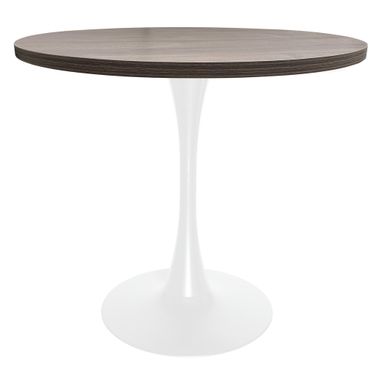 Bristol 36 Inch MDF Top Round Dining Table In White and Dark Walnut