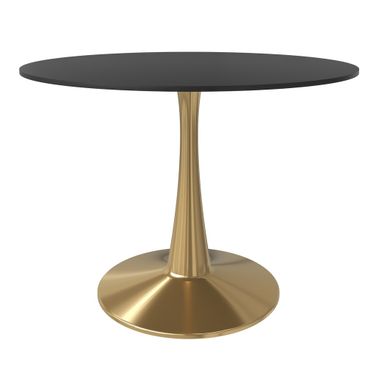 Bristol 40 Inch Round Dining Table In Gold and Black