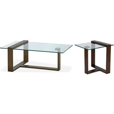 Bristow Acorn Glass Rectangular Occasional Table Set