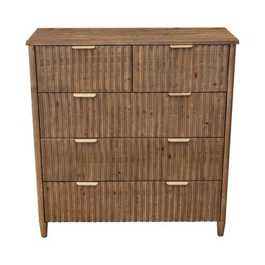 Britanica 5 Drawer Chest In Brown and Brass
