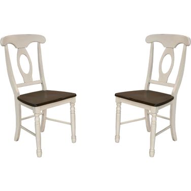 British Isles Chalk Cocoa Bean Napoleon Side Chair Set of 2