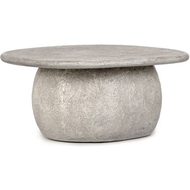 Britney 42 Inch Outdoor Round Coffee Table In Light Gray