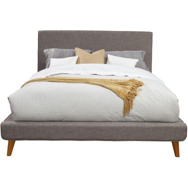 Britney Standard King Upholstered Platform Bed In Dark Grey