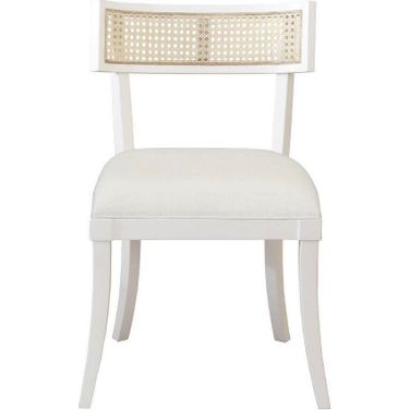 Britta Matte White Linen Dining Chair