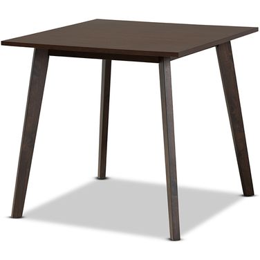 Britte Mid-Century Modern Dark Oak Brown Finished Square Wood Dining Table