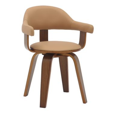Brivo Wooden Dining Chair with Walnut Color Frame In Brown
