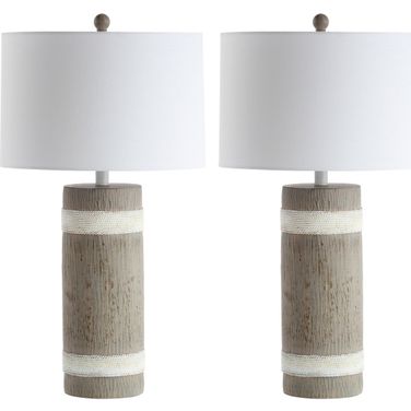 Brixton Brown and White Table Lamp Set of 2