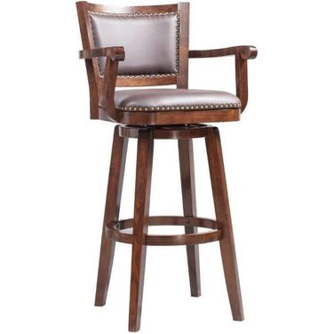 Broadmoor 34 Inch Swivel Bar Stool With Arms In Cappuccino