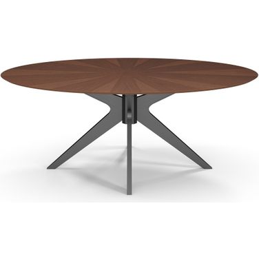 Brockton Oval Dining Table In Black/Brown