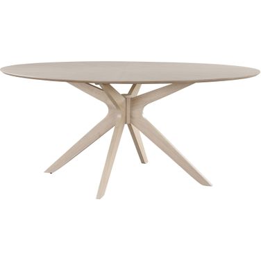 Brockton Oval Dining Table In White Wash