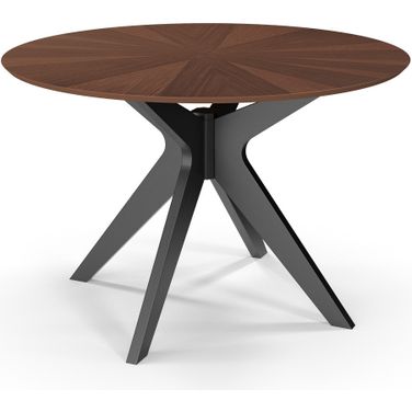 Brockton Round Dining Table In Black/Brown