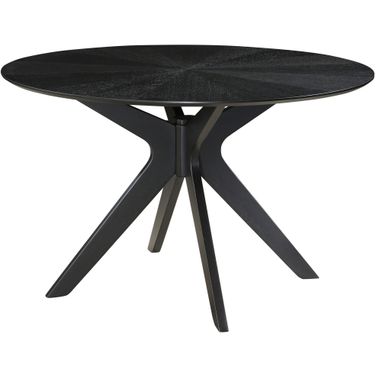 Brockton Round Dining Table In Black