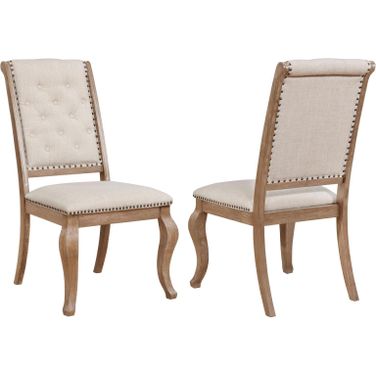Brockway Tufted Side Chairs Cream and Barley Brown Set of 2
