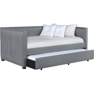 Brodie Upholstered Twin Daybed with Trundle Grey