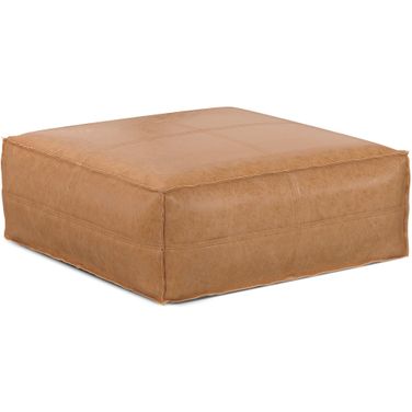Brody Extra Large Coffee Table Pouf In Distressed Brown