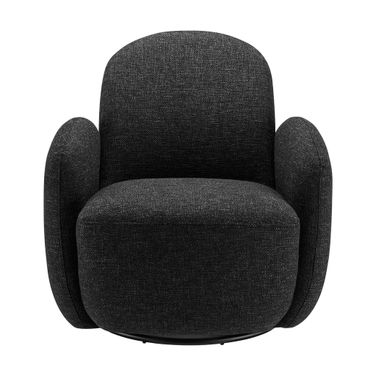 Brody Swivel Lounge Chair In Black