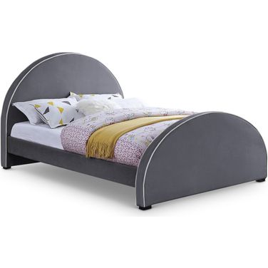 Brody Velvet Full Bed In Grey