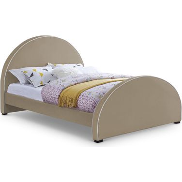 Brody Velvet Queen Bed In Beige