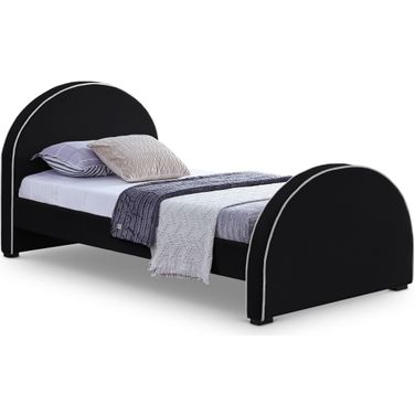 Brody Velvet Twin Bed In Black