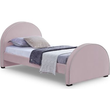 Brody Velvet Twin Bed In Pink