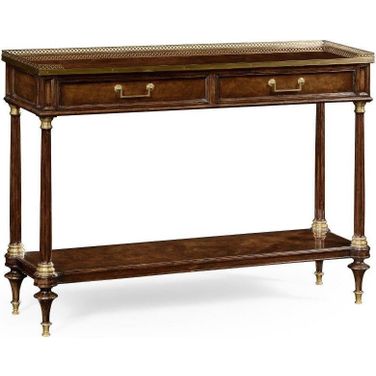 Brompton French Style Mahogany Console With Brass Gallery