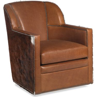 Bronson Swivel Chair In Chocolate