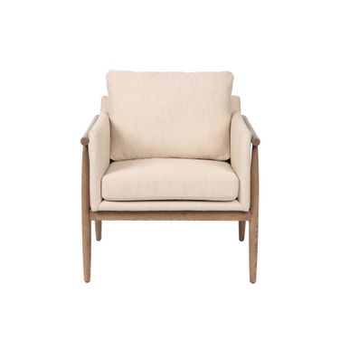 Bronte Club Chair In Beige and Brown