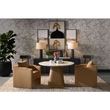 Bronwyn 48 Inch Bronwyn Dining Room Set In Cream and Cognac