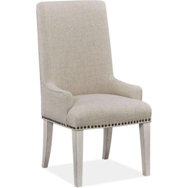 Bronwyn Alabaster And Toasted Nutmeg Upholstered Host Chair Set Of 2
