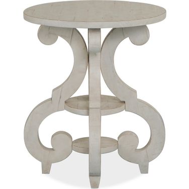 Bronwyn Round Accent Table In Alabaster