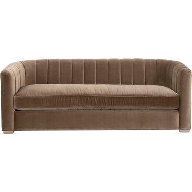 Bronx 87 Inch Channel Back Sofa In Caramel and Natural Gray
