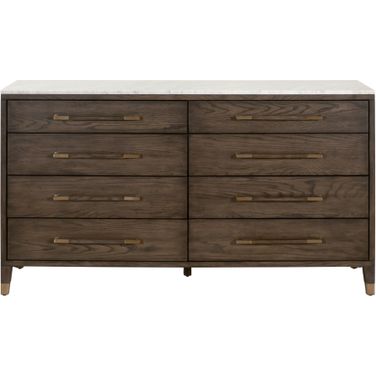 Bronze Bay Cambria 8 Drawer Double Dresser In Dutch Brown Oak by Essentials  For Living | 1StopBedrooms