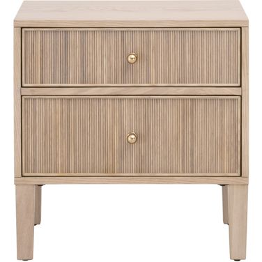 Bronze Bay Highland 2 Drawer Nightstand In Natural Oak
