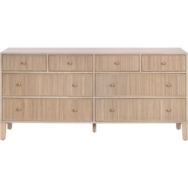 Bronze Bay Highland 8 Drawer Double Dresser In Natural Oak
