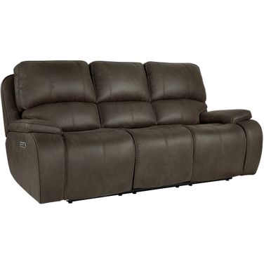 Brookings Sofa with Power Head and Footrest In Brown