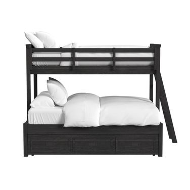 Brooklyn Kids Twin Over Full Bunk with Ladder and Trundle In Charcoal