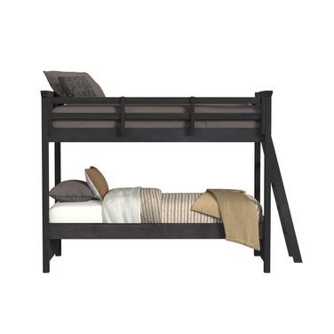 Brooklyn Kids Twin Over Twin Bunk with Ladder In Charcoal