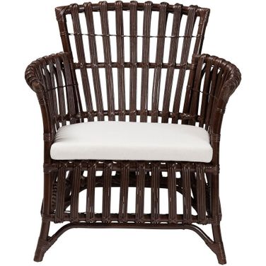 Brooklyn Rattan Arm Chair In Dark Brown