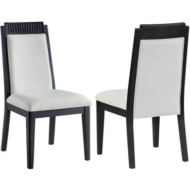 Brookmead Upholstered Dining Side Chair Ivory and Black Set of 2
