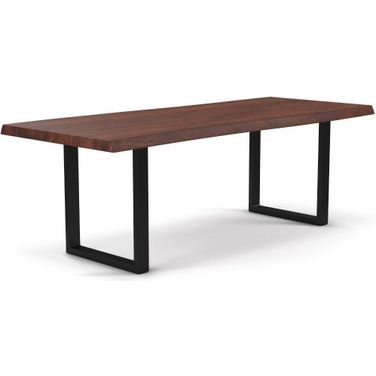 Brooks 40 x 116 Inch U Base Dining Table In Americano Top And Black Base